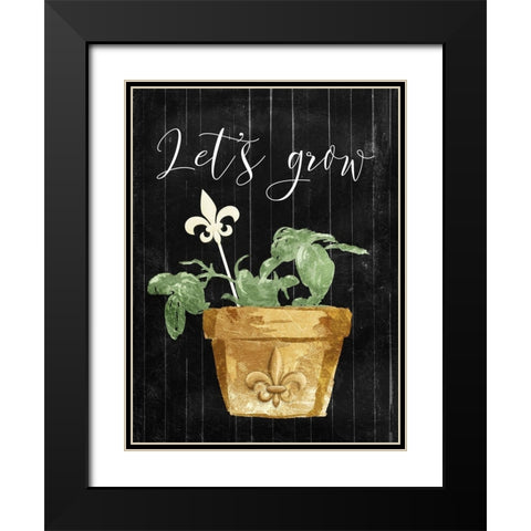 Lets Grow Black Modern Wood Framed Art Print with Double Matting by Villa, Mlli
