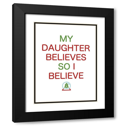 Daughter Believes Colors Black Modern Wood Framed Art Print with Double Matting by Villa, Mlli