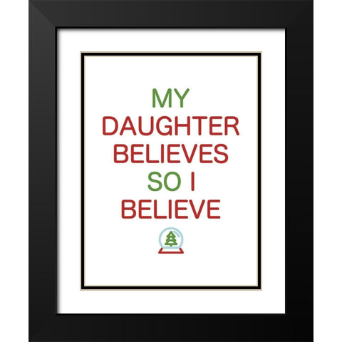 Daughter Believes Colors Black Modern Wood Framed Art Print with Double Matting by Villa, Mlli