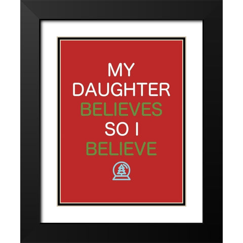 Daughter Believes Red Black Modern Wood Framed Art Print with Double Matting by Villa, Mlli