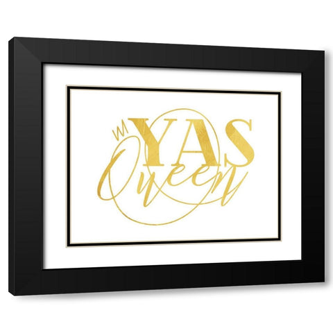 Yas Queen Black Modern Wood Framed Art Print with Double Matting by Villa, Mlli