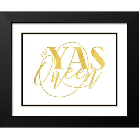 Yas Queen Black Modern Wood Framed Art Print with Double Matting by Villa, Mlli