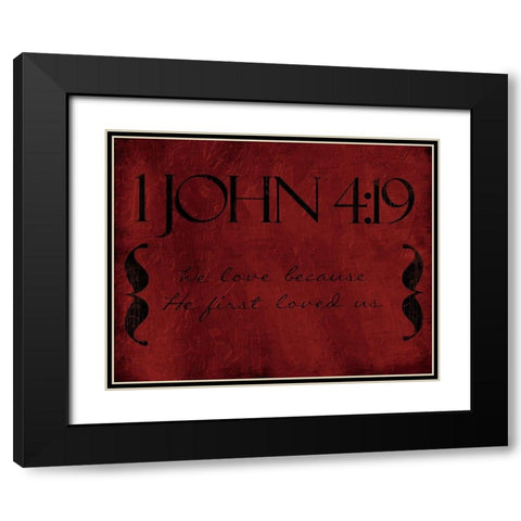 John We Love Black Modern Wood Framed Art Print with Double Matting by Villa, Mlli