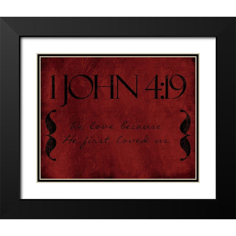 John We Love Black Modern Wood Framed Art Print with Double Matting by Villa, Mlli
