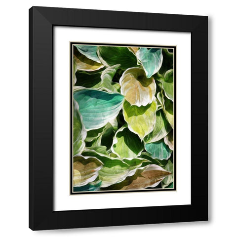 MultiColor Leaves Black Modern Wood Framed Art Print with Double Matting by Villa, Milli