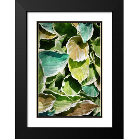 MultiColor Leaves Black Modern Wood Framed Art Print with Double Matting by Villa, Milli