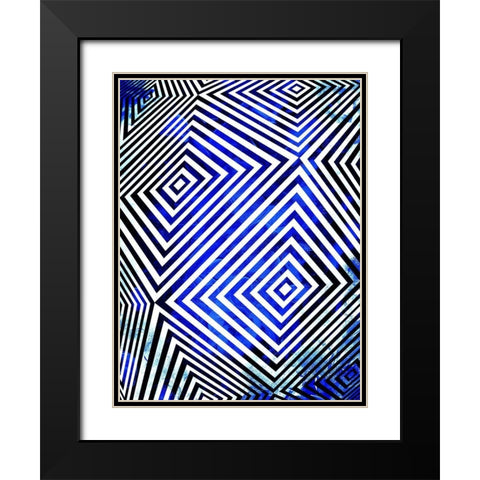 Your Path Blue Black Modern Wood Framed Art Print with Double Matting by Villa, Milli