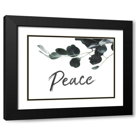 Peace Leaves Black Modern Wood Framed Art Print with Double Matting by Villa, Mlli