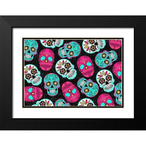 More Fun Skulls Reverse Black Modern Wood Framed Art Print with Double Matting by Villa, Mlli
