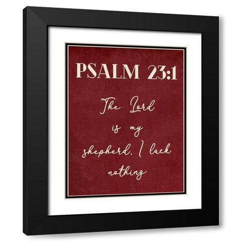 Psalm 23:1 Black Modern Wood Framed Art Print with Double Matting by Villa, Mlli