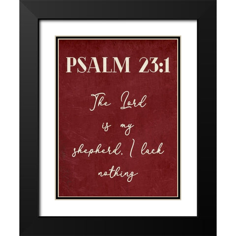 Psalm 23:1 Black Modern Wood Framed Art Print with Double Matting by Villa, Mlli