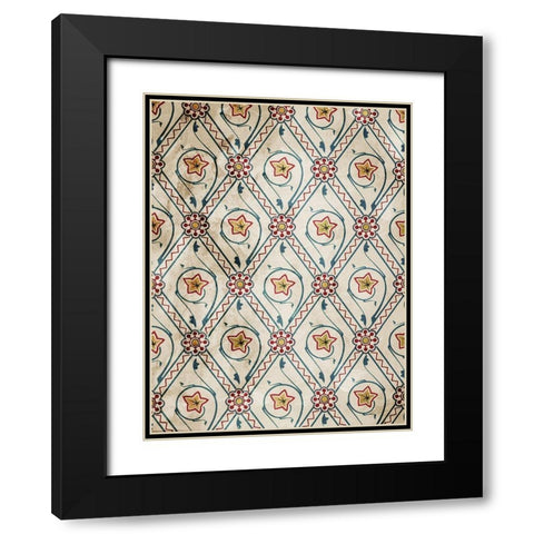 Deco Flowers Black Modern Wood Framed Art Print with Double Matting by Villa, Mlli