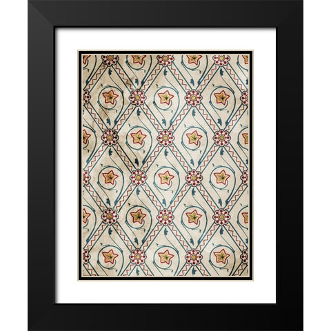 Deco Flowers Black Modern Wood Framed Art Print with Double Matting by Villa, Mlli