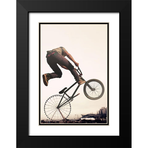 Ferris Bike Black Modern Wood Framed Art Print with Double Matting by Villa, Mlli