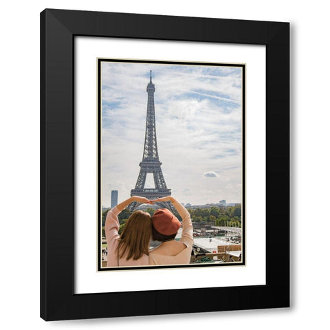 Holding Up Black Modern Wood Framed Art Print with Double Matting by Villa, Mlli