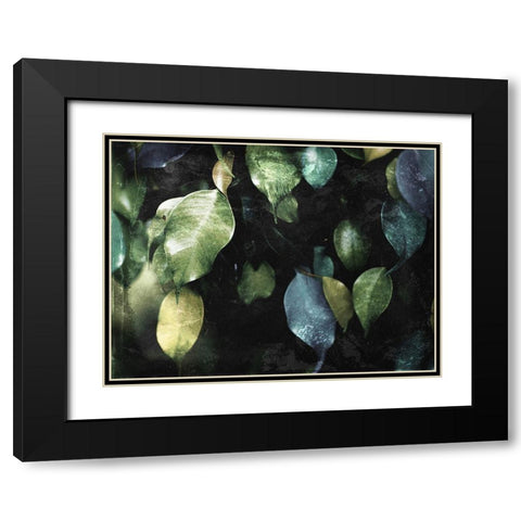 Hanging Leaves Black Modern Wood Framed Art Print with Double Matting by Villa, Mlli