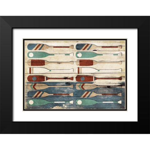 Oar Wall Black Modern Wood Framed Art Print with Double Matting by Villa, Mlli