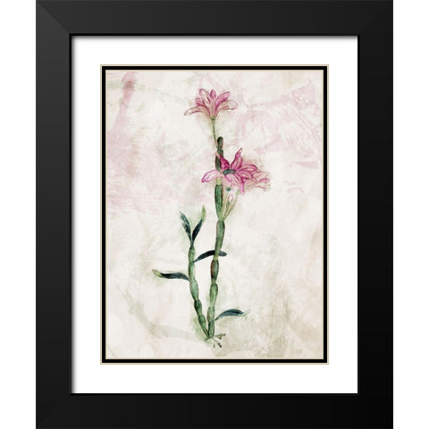 Water Flower Mate Black Modern Wood Framed Art Print with Double Matting by Villa, Mlli