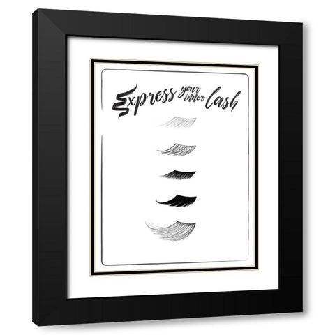 Express Your Inner Lash Black Modern Wood Framed Art Print with Double Matting by Villa, Mlli