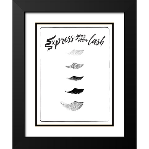 Express Your Inner Lash Black Modern Wood Framed Art Print with Double Matting by Villa, Mlli