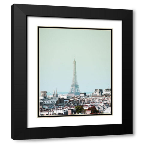 Eiffel Day Black Modern Wood Framed Art Print with Double Matting by Villa, Mlli