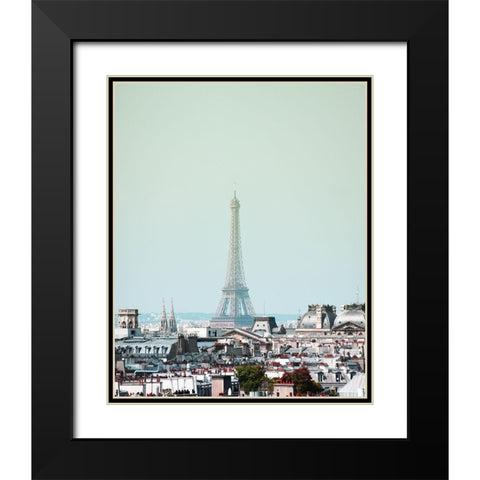 Eiffel Day Black Modern Wood Framed Art Print with Double Matting by Villa, Mlli