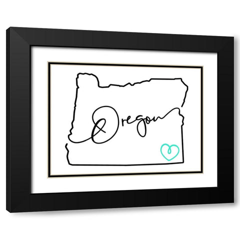 Oregon Love Black Modern Wood Framed Art Print with Double Matting by Villa, Mlli