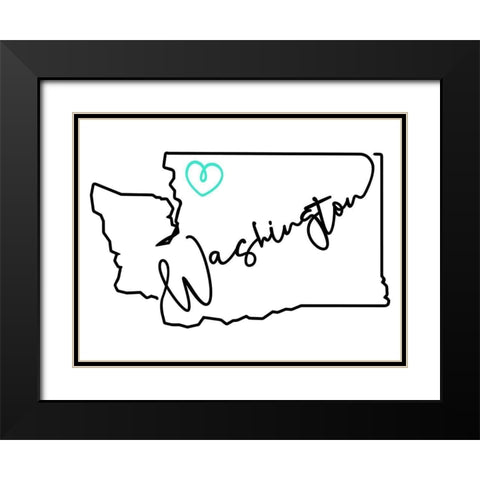 Washington Love Black Modern Wood Framed Art Print with Double Matting by Villa, Mlli