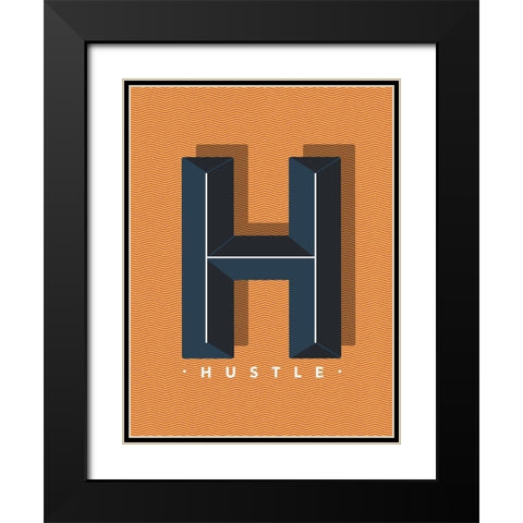 Hustle Black Modern Wood Framed Art Print with Double Matting by Villa, Mlli