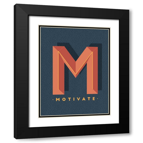 Motivate Black Modern Wood Framed Art Print with Double Matting by Villa, Mlli