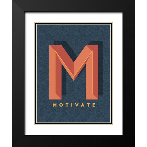 Motivate Black Modern Wood Framed Art Print with Double Matting by Villa, Mlli