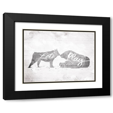 Lets Play Black Modern Wood Framed Art Print with Double Matting by Villa, Mlli