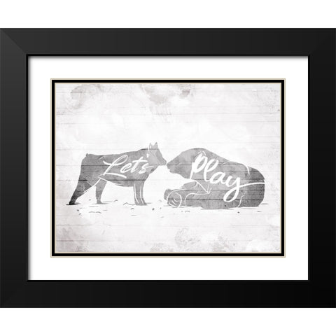 Lets Play Black Modern Wood Framed Art Print with Double Matting by Villa, Mlli