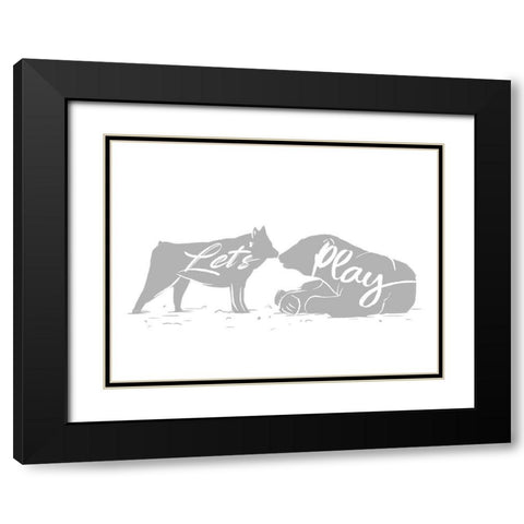 Lets Play Clean Black Modern Wood Framed Art Print with Double Matting by Villa, Mlli