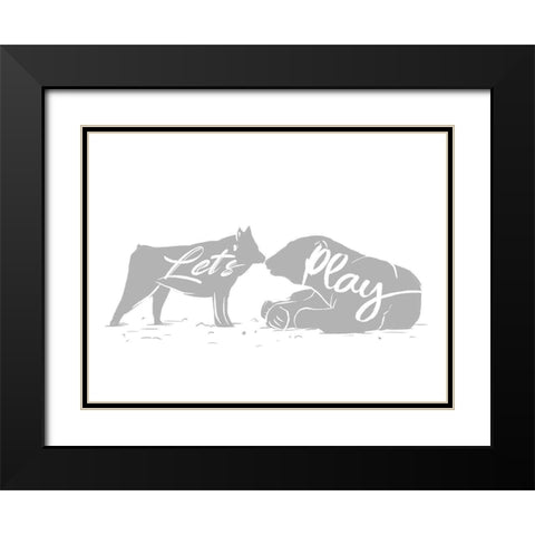Lets Play Clean Black Modern Wood Framed Art Print with Double Matting by Villa, Mlli