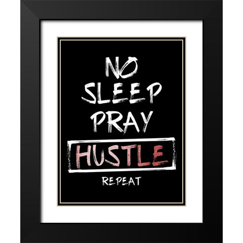 No Sleep Black Modern Wood Framed Art Print with Double Matting by Villa, Mlli