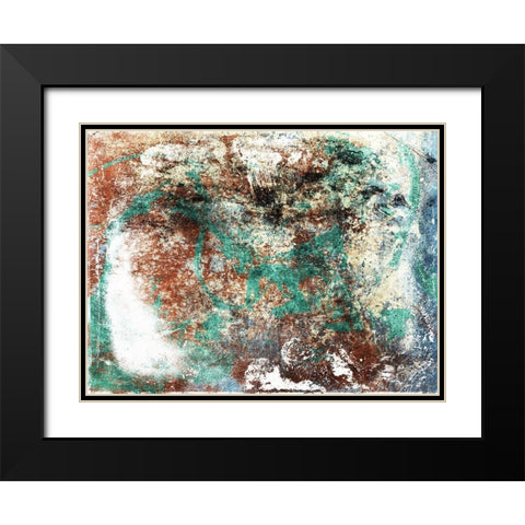 Rust Abstract Black Modern Wood Framed Art Print with Double Matting by Villa, Mlli