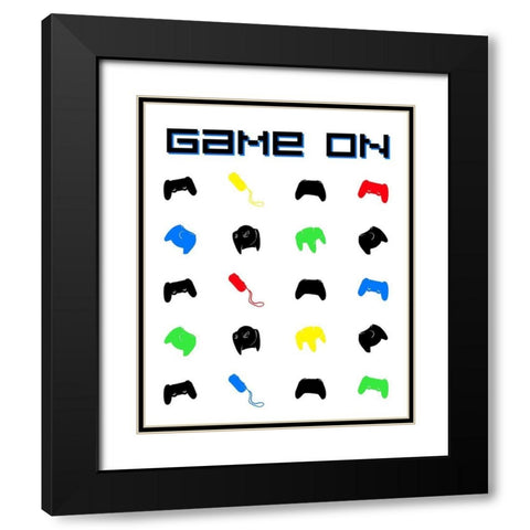 Gamer On Blue Black Modern Wood Framed Art Print with Double Matting by Villa, Mlli
