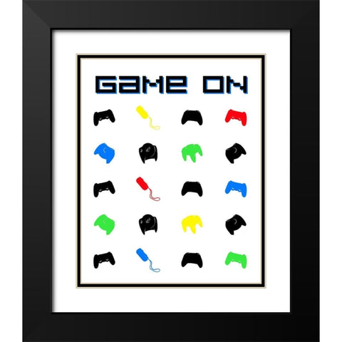 Gamer On Blue Black Modern Wood Framed Art Print with Double Matting by Villa, Mlli