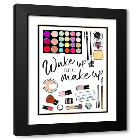Wake Up Black Modern Wood Framed Art Print with Double Matting by Villa, Mlli