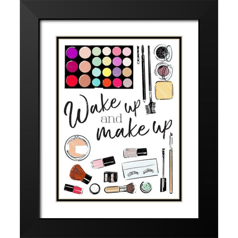 Wake Up Black Modern Wood Framed Art Print with Double Matting by Villa, Mlli