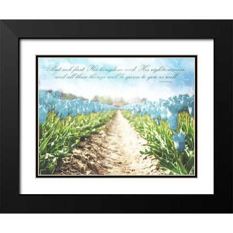 But Seek Black Modern Wood Framed Art Print with Double Matting by Villa, Mlli