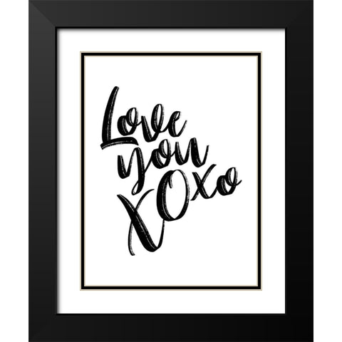 Love You Xoxo Black Modern Wood Framed Art Print with Double Matting by Villa, Mlli