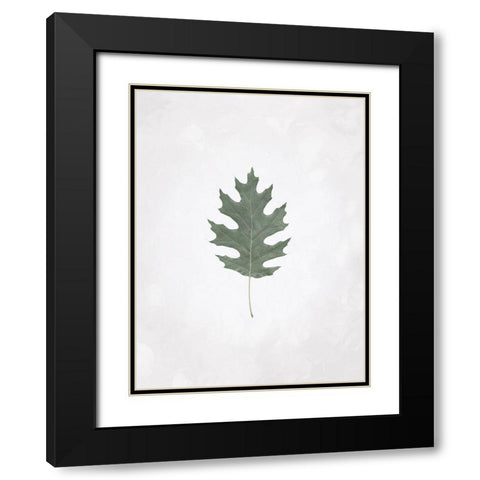 Washed Simple Leaf Black Modern Wood Framed Art Print with Double Matting by Villa, Mlli
