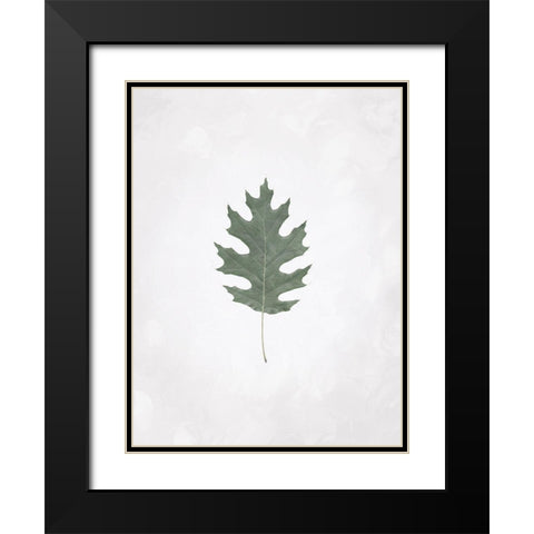 Washed Simple Leaf Black Modern Wood Framed Art Print with Double Matting by Villa, Mlli