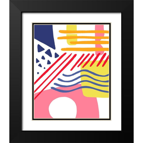 Confusion Black Modern Wood Framed Art Print with Double Matting by Villa, Mlli