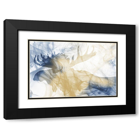 Moose Smoke Mate Black Modern Wood Framed Art Print with Double Matting by Villa, Milli