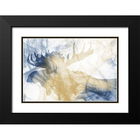Moose Smoke Mate Black Modern Wood Framed Art Print with Double Matting by Villa, Milli