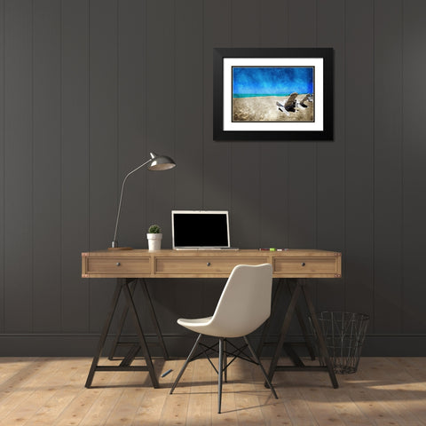 Thinking of Relaxing Black Modern Wood Framed Art Print with Double Matting by Villa, Mlli