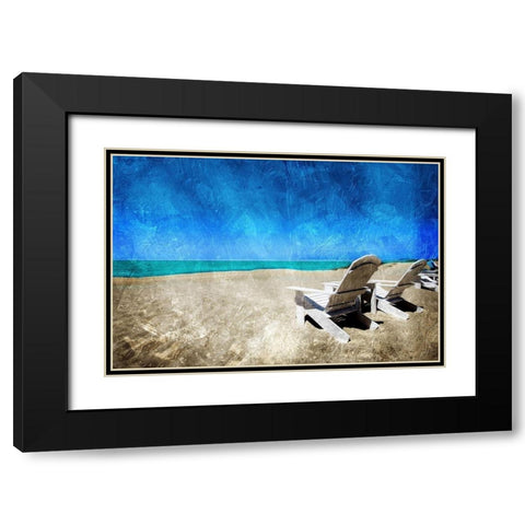 Thinking of Relaxing Black Modern Wood Framed Art Print with Double Matting by Villa, Mlli